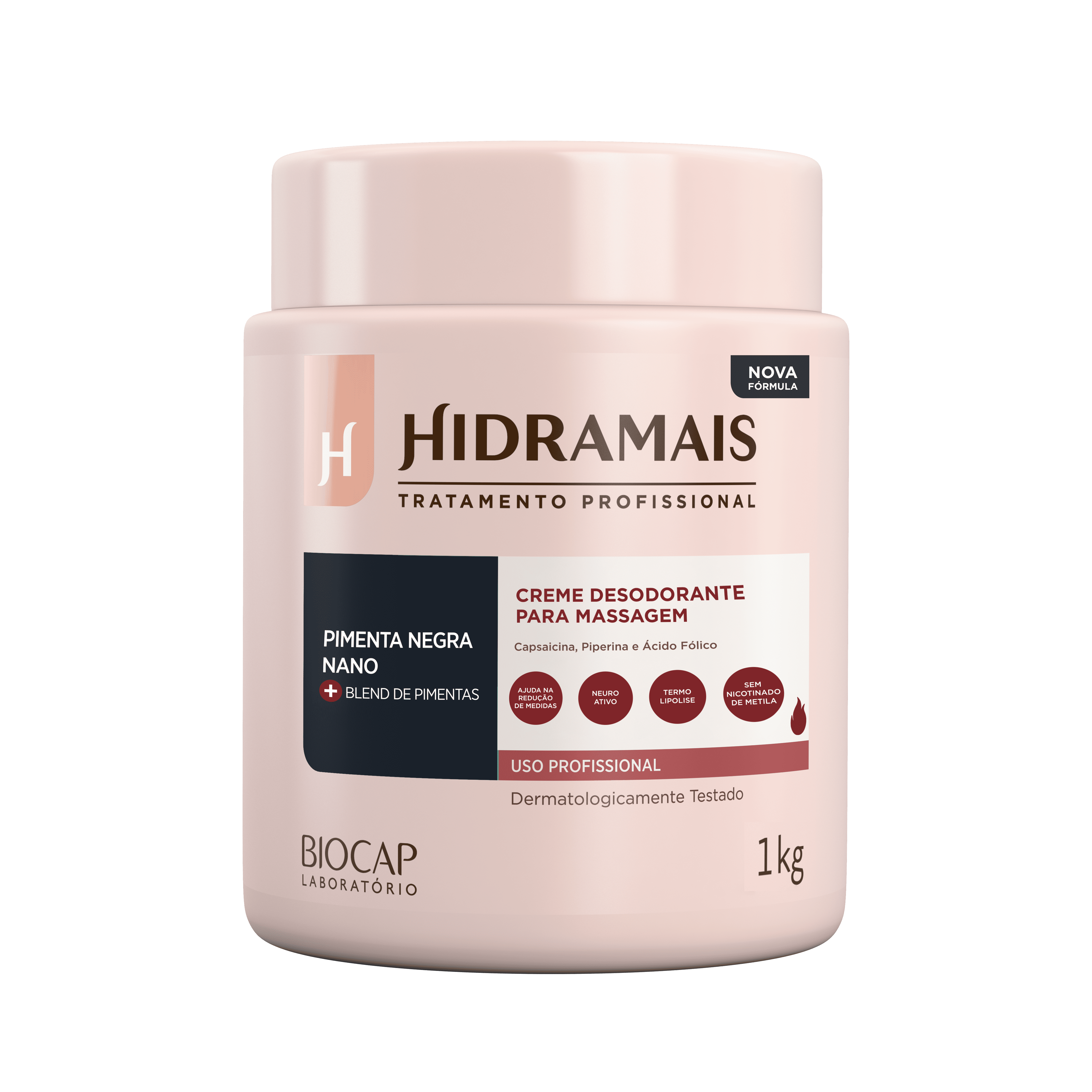 Creme para Massagem Pimenta Negra 500g | Nova Fórmula